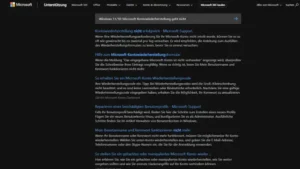 Windows 1110 Microsoft-Kontowiederherstellung geht nicht