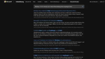 Windows 1110 Outlook.com E-Mail Fehlermeldung beim Empfangen lösen