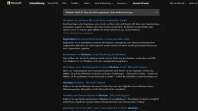 Windows 1110 PC lässt sich nicht registrieren, Gerät wieder hinzufügen