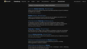 Windows 1110 Product Key auslesen - Software Lizenzschlüssel