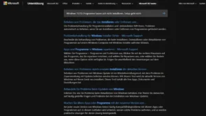 Windows 1110 Programme lassen sich nicht installieren, Setup geht nicht