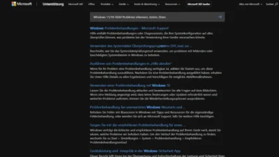 Windows 1110 RAM Probleme erkennen, testen, lösen