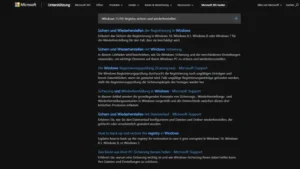 Windows 1110 Registry sichern und wiederherstellen