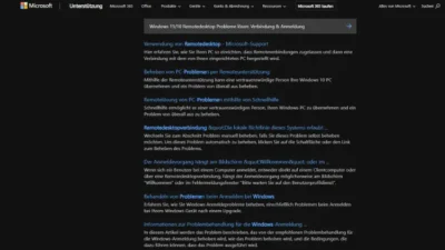 Windows 1110 Remotedesktop Probleme lösen Verbindung & Anmeldung