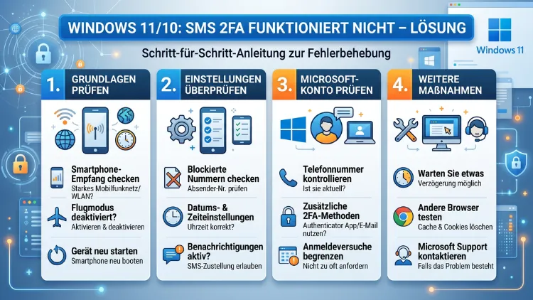 Windows 11/10: SMS 2FA funktioniert nicht – Lösung