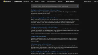 Windows 1110 SP 2019 E-Mail bei Site, ListLib & Item teilen – Unterschiede