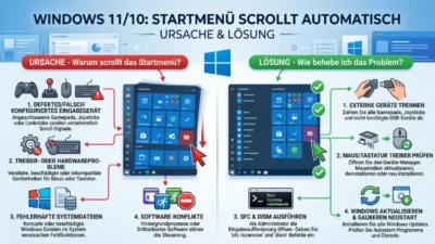 Windows 11/10: Startmenü scrollt automatisch – Ursache & Lösung