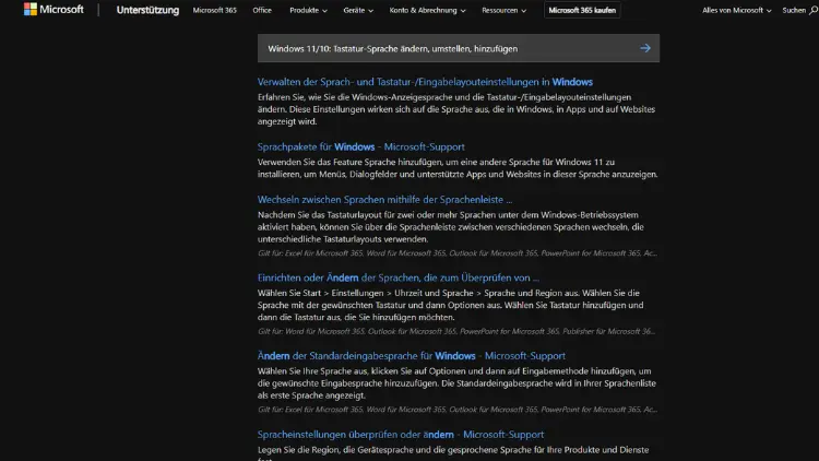 Windows 1110 Tastatur-Sprache ändern, umstellen, hinzufügen
