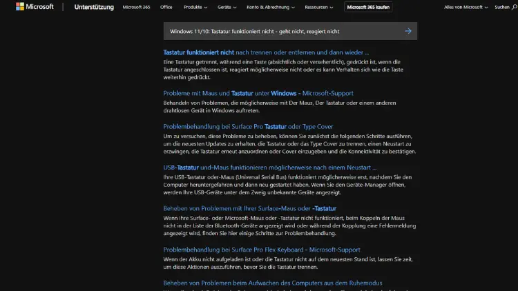 Windows 1110 Tastatur funktioniert nicht - geht nicht, reagiert nicht