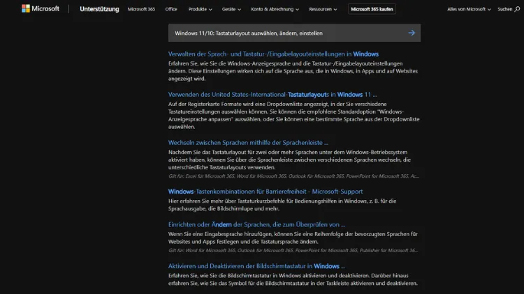 Windows 1110 Tastaturlayout auswählen, ändern, einstellen