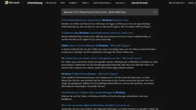 Windows 1110 Thread Stuck in Device Driver - BSOD Fehler lösen