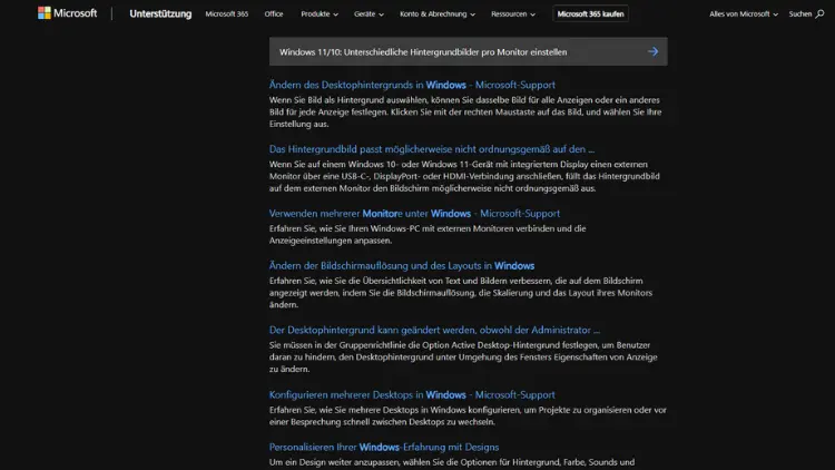 Windows 1110 Unterschiedliche Hintergrundbilder pro Monitor einstellen