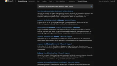 Windows 1110 Verknüpfungspfeile entfernen, ändern, löschen