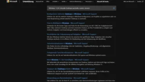 Windows 1110 Virtuelle Desktops wechseln, nutzen, steuern