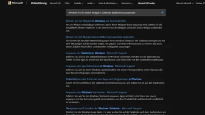 Windows 1110 Wetter-Widget in Taskleiste deaktivierenausblenden