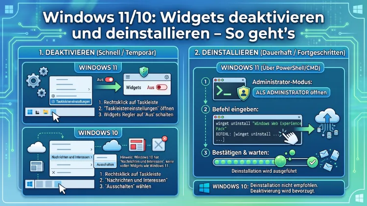 Windows 11/10: Widgets deaktivieren und deinstallieren – So geht’s