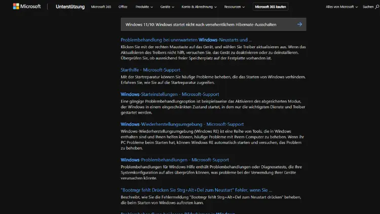 Windows 1110 Windows startet nicht nach versehentlichem Hibernate-Ausschalten