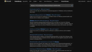 Windows 1110 Zurücksetzen & Werkseinstellungen wiederherstellen