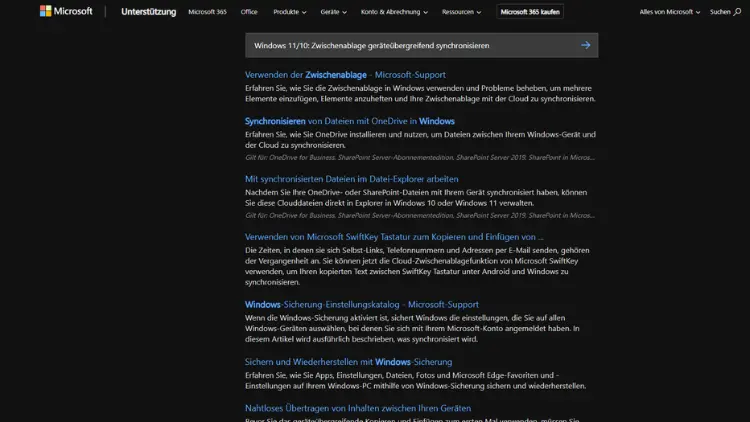 Windows 1110 Zwischenablage geräteübergreifend synchronisieren