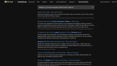 Windows 1110 zuletzt verwendete Dateien löschen, entfernen