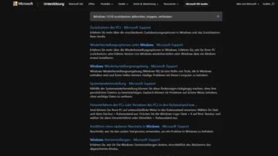Windows 1110 zurücksetzen abbrechen, stoppen, verhindern
