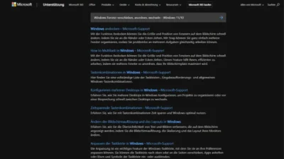 Windows Fenster verschieben, anordnen, wechseln - Windows 1110
