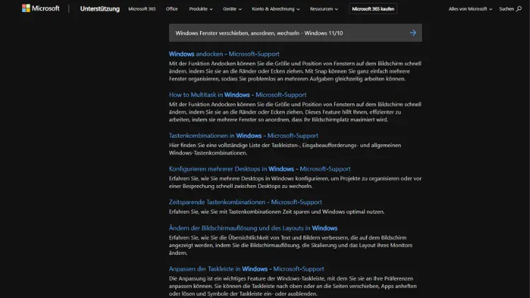 Windows Fenster verschieben, anordnen, wechseln - Windows 1110