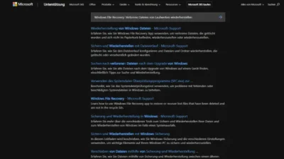 Windows File Recovery Verlorene Dateien von Laufwerken wiederherstellen