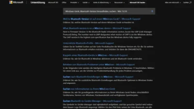 Windows-Gerät, Bluetooth-Version herausfinden, suchen - Win 1110