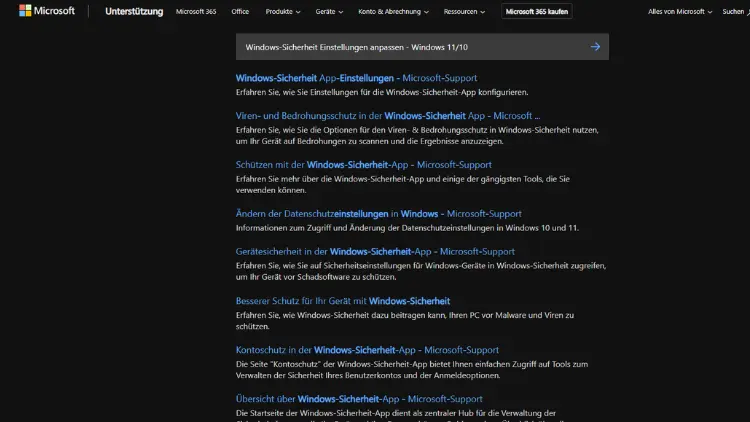 Windows-Sicherheit Einstellungen anpassen - Windows 1110