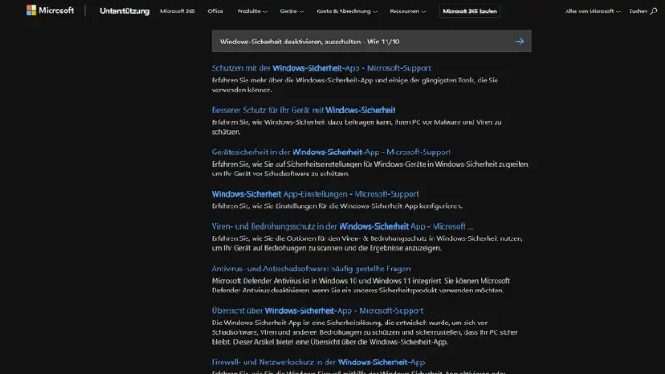 Windows-Sicherheit deaktivieren, ausschalten - Win 1110