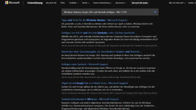 Windows-Tastatur, Emojis, GIFs und Symbole einfügen - Win 1110