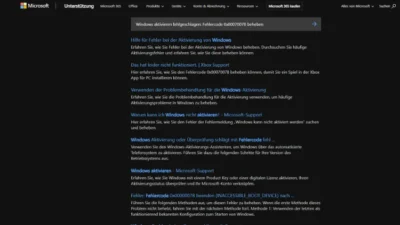 Windows aktivieren fehlgeschlagen Fehlercode 0x8007007B beheben