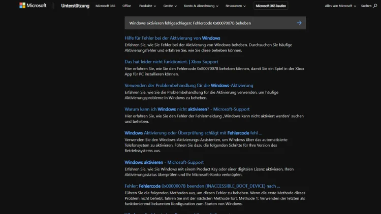 Windows aktivieren fehlgeschlagen Fehlercode 0x8007007B beheben
