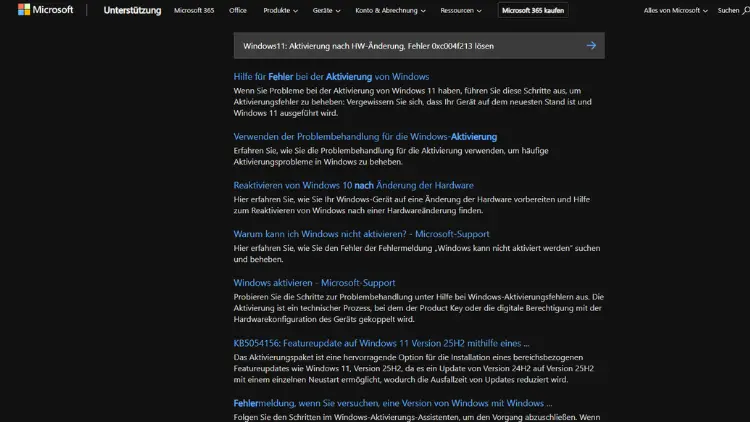 Windows11 Aktivierung nach HW-Änderung, Fehler 0xc004f213 lösen