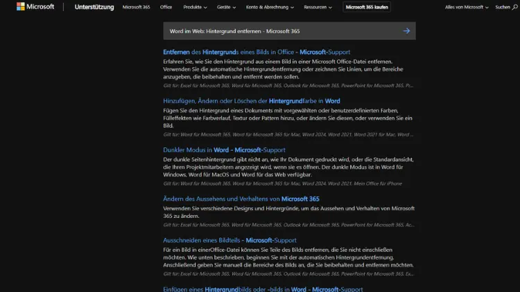 Word im Web Hintergrund entfernen - Microsoft 365