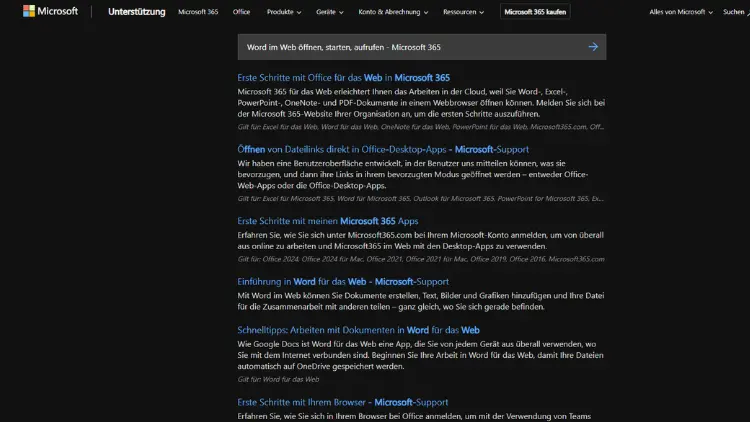 Word im Web öffnen, starten, aufrufen - Microsoft 365