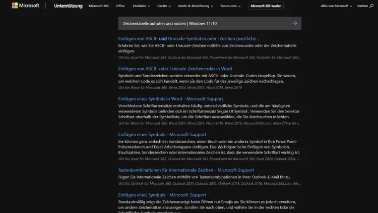 Zeichentabelle aufrufen und nutzen | Windows 11/10