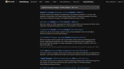 Zugriff auf Drucker verweigert - Problem beheben - Win 1110