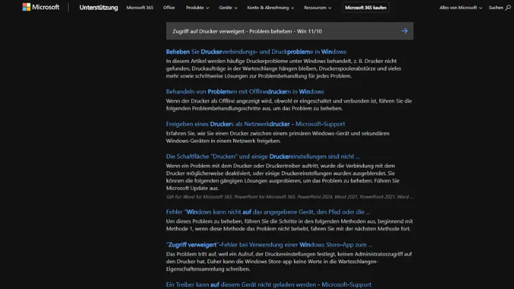 Zugriff auf Drucker verweigert - Problem beheben - Win 1110
