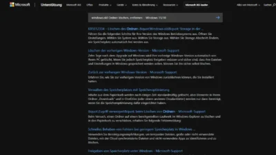 windows.old Ordner löschen, entfernen – Windows 1110