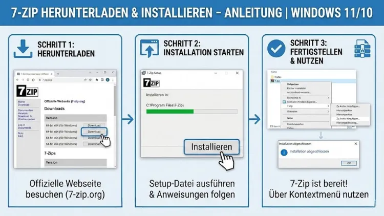 7-ZIP herunterladen und installieren – Anleitung | Windows 11/10