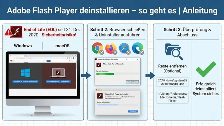Adobe Flash Player deinstallieren – so geht es | Anleitung