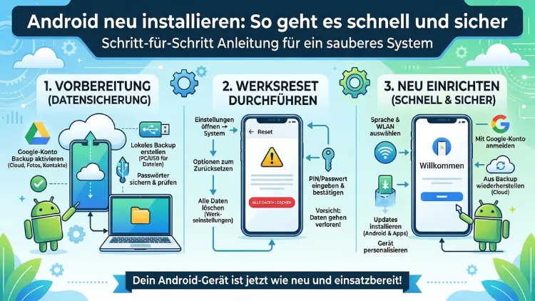 Android neu installieren: So geht es schnell und sicher