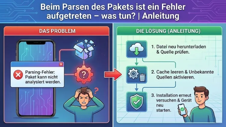 Beim Parsen des Pakets ist ein Fehler aufgetreten – was tun? | Anleitung