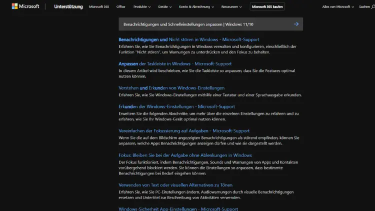 Benachrichtigungen und Schnelleinstellungen anpassen | Windows 11/10