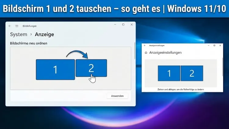 Bildschirm 1 und 2 tauschen – so geht es | Windows 11/10