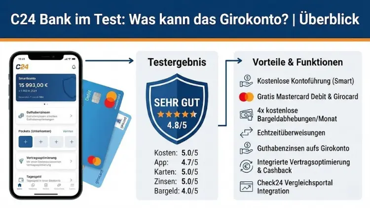 C24 Bank im Test: Was kann das Girokonto? | Überblick
