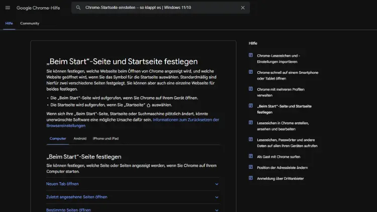 Chrome-Startseite einstellen – so klappt es | Windows 11/10
