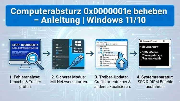 Computerabsturz 0x0000001e beheben – Anleitung | Windows 11/10